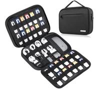 Lacdo USB Flash Drive Case Thumb Drive Holder Case Organizer, Black | Portable Storage Bag Holds 56 USB Drives & 12 SD Cards, for SanDisk/Samsung USB Flash Drives Jump Drive Memory Stick, Cables