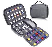 Lacdo USB Flash Drive Case Thumb Drive Holder Case Organizer Portable Electronic Accessories Storage Bag for SanDisk/SamData/Samsung USB Flash Drives Jump Drive Memory Stick, SD Card, Cables, Grey