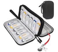 Lacdo USB Flash Drive Case Thumb Drive Holder Case Organizer Storage Bag | Portable Electronic Accessories Storage Bag for SanDisk/Samsung USB Flash Drives Jump Drive Memory Stick, Cables, Black