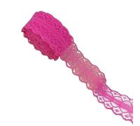 Lace 5 10Yards/Roll 27mm Knitted Lace Fabric No-Elastic Polyester Ribbon Handmade Patchwork DIY Sewing Accessories for Craft(Hot Pink,5 Yards_Wide 27MM)