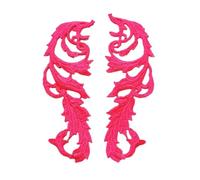Lace Applique 1 Pair Fluorescent Pink-1 lace Applique Patch Tango Latin Dance Ballet Costumes Dress Sewing Crafts(JA29)