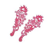 Lace Applique 1 Pair Fluorescent Pink-1 lace Applique Patch Tango Latin Dance Ballet Costumes Dress Sewing Crafts(DA107)