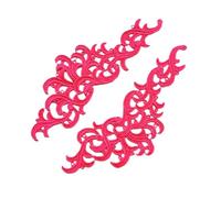 Lace Applique 1 Pair Fluorescent Pink-1 lace Applique Patch Tango Latin Dance Ballet Costumes Dress Sewing Crafts(DA001)