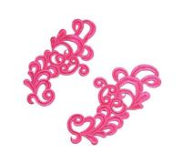 Lace Applique 1 Pair Fluorescent Pink-1 lace Applique Patch Tango Latin Dance Ballet Costumes Dress Sewing Crafts(CDJ06)