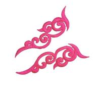 Lace Applique 1 Pair Fluorescent Pink-1 lace Applique Patch Tango Latin Dance Ballet Costumes Dress Sewing Crafts(1882)