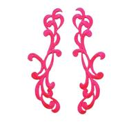 Lace Applique 1 Pair Fluorescent Pink-1 lace Applique Patch Tango Latin Dance Ballet Costumes Dress Sewing Crafts(DA930)