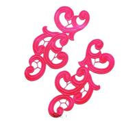 Lace Applique 1 Pair Fluorescent Pink-1 lace Applique Patch Tango Latin Dance Ballet Costumes Dress Sewing Crafts(DA89)
