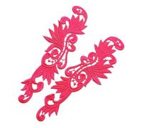 Lace Applique 1 Pair Fluorescent Pink-1 lace Applique Patch Tango Latin Dance Ballet Costumes Dress Sewing Crafts(DA004)
