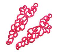 Lace Applique 1 Pair Fluorescent Pink-1 lace Applique Patch Tango Latin Dance Ballet Costumes Dress Sewing Crafts(DA100)