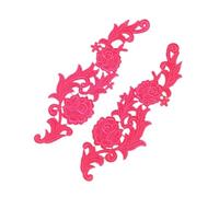 Lace Applique 1 Pair Fluorescent Pink-1 lace Applique Patch Tango Latin Dance Ballet Costumes Dress Sewing Crafts(JA35)