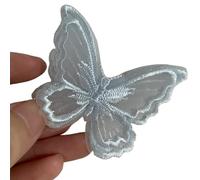 Lace Applique 10Pcs Double Layer Mesh Lace Butterfly Patches Appliques Repair(Blue)