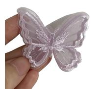 Lace Applique 10Pcs Double Layer Mesh Lace Butterfly Patches Appliques Repair(Purple)