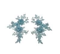 Lace Applique 1Pair Multicolor DIY 3D Embroidery Lace Garment Decoration Sewing Wedding Applique(YL2286)