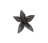 Lace Applique 3D Three-Dimensional Rose Satin Five-Leaf Flower Fabric Decoration Suspender Dress Head Accessories(Small Black)