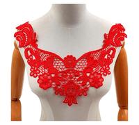 Lace Applique Sequin 1PCS Water-Soluble Lace Embroidery Polyester Light Silk Fake Collar Three-Dimensional Hollow Corsage Flower DIY Clothing(1-364-09)