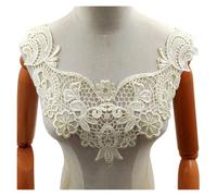 Lace Applique Sequin 1PCS Water-Soluble Lace Embroidery Polyester Light Silk Fake Collar Three-Dimensional Hollow Corsage Flower DIY Clothing(1-364-07)