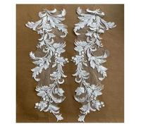 Lace Applique Sequin Embroidered Lace Applique Sewing Flower Fabric Collar Patch, Wedding Party Gown, Bridal Dress Clothes, DIY Crafts(Style B Off White)