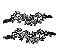 Lace Barefoot Sandals, Black Feet Garters for Bride, Embroidery Floral Anklets with Toe Ring, Foot Jewelry Bracelets for Wedding Prom Carnival Festival