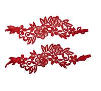 Lace Barefoot Sandals, Red Feet Garters for Bride, Embroidery Floral Anklets with Toe Ring, Foot Jewelry Bracelets for Wedding Prom Carnival Festival