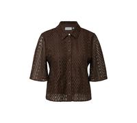 Lace Blouse with Shirt Collar and Three-Quarter Sleeves Women COMMA Marron 44
