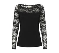 Lace boat neck t-shirt for women KAFFE Noir S