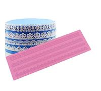 Lace Border Mould Silicone Sugar DIY Fondant Soap Baking Mat Lace Pad Cake Decoration Mold Fondant Pattern Embossed Mat Cake Decorating Tools for 3D Lace Pattern, Chocolate, Fondant, Classic Pattern