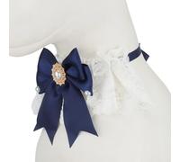 Lace Bow Cat Dog Collar Princess Jewelry Tie Pet Scarf Bib Pet Wedding Wedding Accessories,BLUE,M
