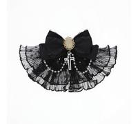 Lace Bowknot Jabot Hair Clip for Women Crossed Pendant Hair Bows 2000s Punk Hair Clip Barrette All Matching Hair Decors