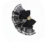Lace Bowtie Barrette Jabot Collar For Women Teens Punk Crossed Hair Clip 2000s Hair Bows Cosplay Shaping Ornament Costume Accessories
