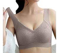 Lace Bra Without Underwire Push Up Women's Smooth Sports Bra Double Straps Soft Cup Bra Breathable Jogging Yoga Bra High Elasticity Fitness Bra Lightweight Sleep Bra Invisible Correction Bra