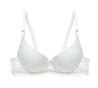 Lace Bralette for Women Comfortable Wirefree Bra Seamless Soft Casual as T-Shirt Bra for Everyday Wear Underwear, White, S