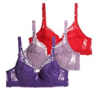 Lace Bralette Multipack Ladies Padded Underwired Bras for Women UK Womens Adjustable Straps Full Coverage Wired Ultra Thin Soft Breathable Underwear Sheer Everyday Lift Up Plunge Balconette Bra
