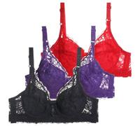 Lace Bralette Multipack Ladies Padded Underwired Bras for Women UK Womens Adjustable Straps Full Coverage Wired Ultra Thin Soft Breathable Underwear Sheer Everyday Lift Up Plunge Balconette Bra