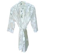 Lace Bridal Robe with Personalised Belt, White, Bride to Be, with Slip, Fits Size 8-16