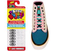 Lace Buddies - Sneaker Lace Charms by uLace - Peace Sign Emoji Black & White - 12pc Pack