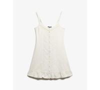 Lace button-up dress for women Superdry Lace Blanc M