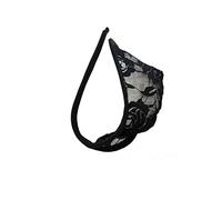 Lace C Trousers String Thong Men Ultra-thin Bikini Thong Man Sexy U Convex Underwear Gay Pouch Underwear Tanga Slip G-strings, Black, One Size