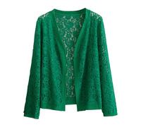 Lace Cardigans For Women Uk Summer Knitted Cardigan Lightweight Lace Shrug Boho Hollow Out Floral Cover Up Plus Size Open Front Mesh Outerwear Elegant Kimono Cardigans,Green,XL