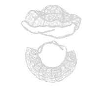 Lace Cat Bandana Adjustable Breathable White Yarn Lace Bib Hat Suit Cute for Pet Cats Dogs (S)