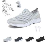 Lace Cooling Comfort Sneaker, Men Summer Mesh Comfortable Orthopedic Walking Shoes, Casual Anti Slip Lightweight Breathable Slip-on Cushioning Orthotic Shoes(Grey,47 EU)