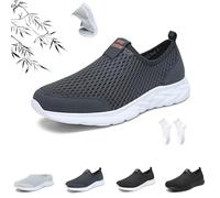 Lace Cooling Comfort Sneaker, Men Summer Mesh Comfortable Orthopedic Walking Shoes, Casual Anti Slip Lightweight Breathable Slip-on Cushioning Orthotic Shoes(Blue,44 EU)