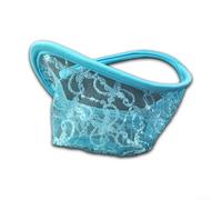 Lace Crotchless Briefs for Men, Featuring a Bulge Pouch and Sheer Fabric Design (Blue)
