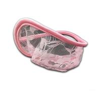 Lace Crotchless Briefs for Men, Featuring a Bulge Pouch and Sheer Fabric Design (Pink)