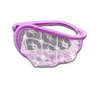 Lace Crotchless Briefs for Men, Featuring a Bulge Pouch and Sheer Fabric Design (Purple)
