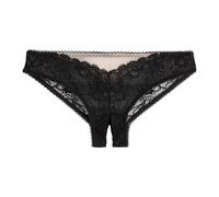 Lace Crotchless Knickers Black