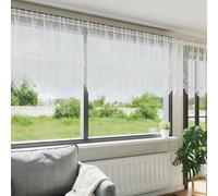 Lace Curtain White 1200x80cm Polyester Sheer Floral Bottom Panel Modern EasyWash
