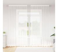 Lace Curtain White with Curtains, 260 x 200 cm, Polyester, Opaque and Transparent, with Eyelet and Loop, Ideal for Living Room, Bedroom, Kitchen