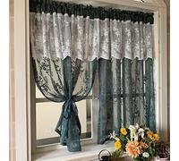 Lace Curtains for Dining Room - Sheer Retro Valance for Kitchen Window - Lightweight and Breathable Drapes for Balcony and Bedroom - 1 Piece