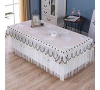 Lace Dining Table Cloth Lace Tablecloth Pastoral round tablecloth Dining table cloths Home Embroidery table cover rose decoration house towel, 4 Colors (Color : Blu, Size : 80 * 150 * 40cm) (Rosa 7