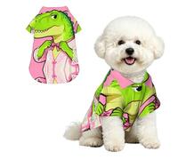 Lace Dinosaur M Pet Hawaiian Shirt for Small Dogs-Cute Summer Beach Outfit for Puppy, Soft Breathable Cat Clothes with Buttons